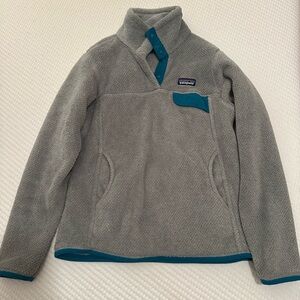 Patagonia Teal and Gray Fleece Jacket